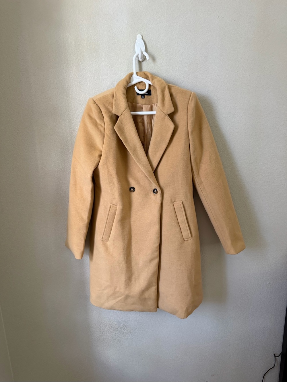 Lulu's Camel Double-Breasted Trench Coat